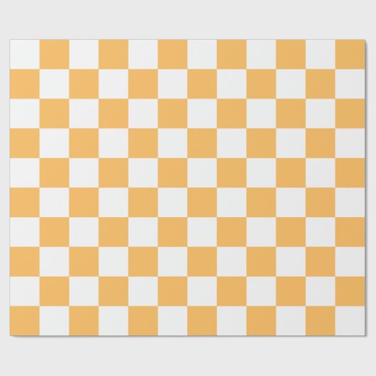 Classic visual peach checkerboard  cadeaupapier (Vlak)