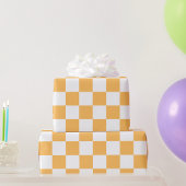 Classic visual peach checkerboard cadeaupapier