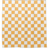 Classic visual peach checkerboard  douchegordijn (Voorkant)