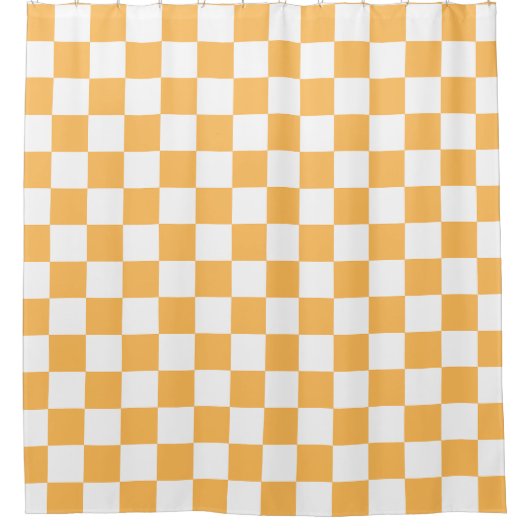 Classic visual peach checkerboard  douchegordijn (Voorkant)