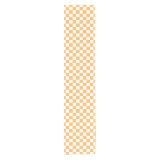 Classic visual peach checkerboard  korte tafelloper (Voorkant)