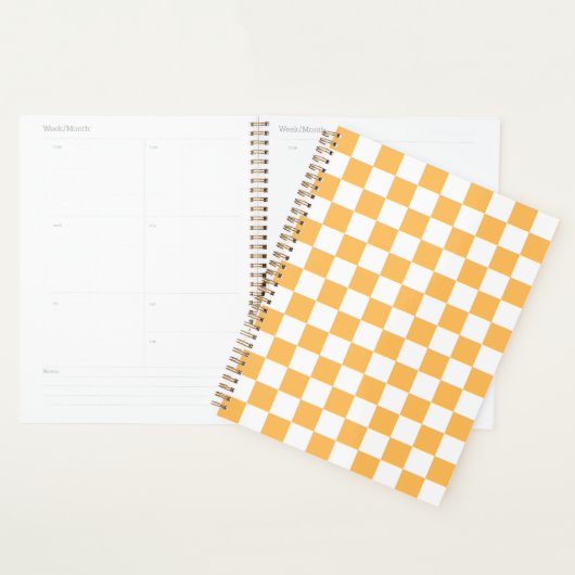 Classic visual peach checkerboard  planner (Display)