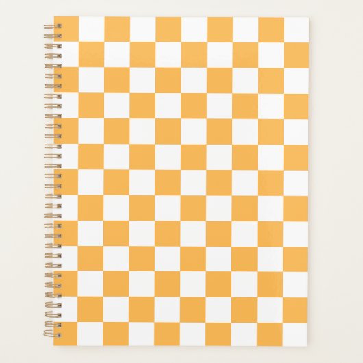 Classic visual peach checkerboard  planner (Voorkant)