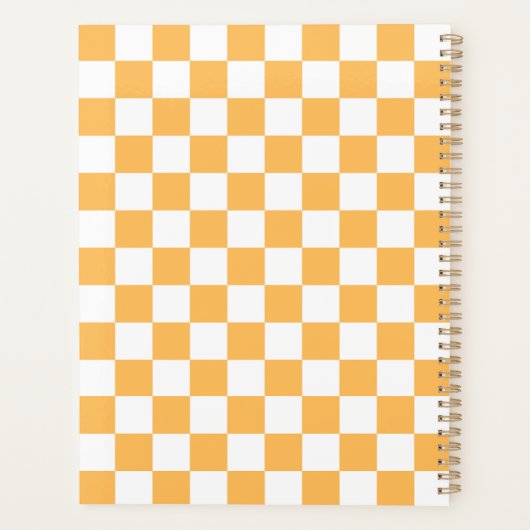 Classic visual peach checkerboard  planner (Achterkant)