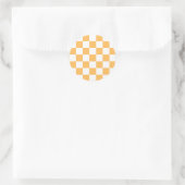 Classic visual peach checkerboard  ronde sticker (Tas)