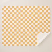 Classic visual peach checkerboard  sherpa deken (Voorkant (horizontaal))
