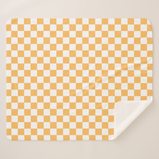 Classic visual peach checkerboard sherpa deken (Voorkant (horizontaal))
