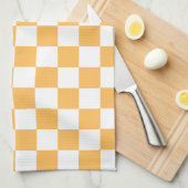 Classic visual peach checkerboard  theedoek (Quarter Fold)