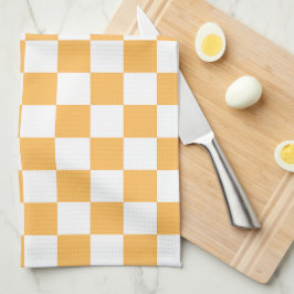 Classic visual peach checkerboard  theedoek