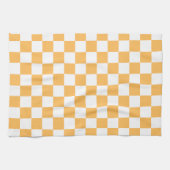 Classic visual peach checkerboard  theedoek (Horizontaal)
