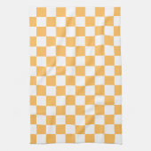 Classic visual peach checkerboard  theedoek (Verticaal)