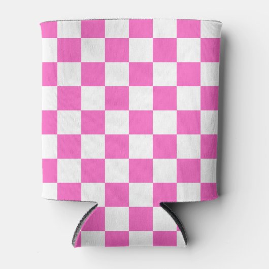 Classic visual pink checkerboard  blikjeskoeler (Voorkant)