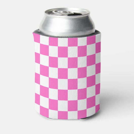 Classic visual pink checkerboard  blikjeskoeler (Blikje Achterkant)