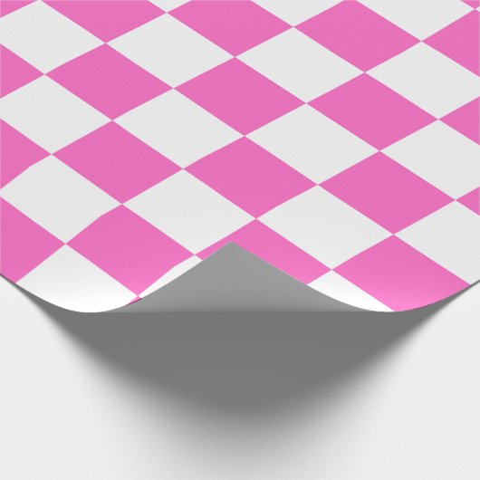Classic visual pink checkerboard cadeaupapier (Hoek)