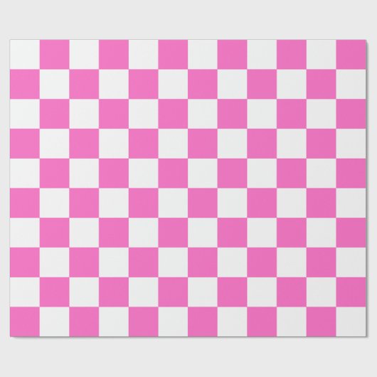 Classic visual pink checkerboard  cadeaupapier (Vlak)