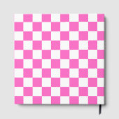 Classic visual pink checkerboard  gastenboek (Achterkant)