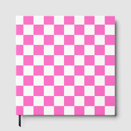 Classic visual pink checkerboard  gastenboek