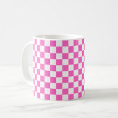 Classic visual pink checkerboard  koffiemok (Voorkant links)