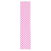 Classic visual pink checkerboard  korte tafelloper (Voorkant)