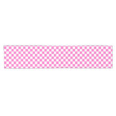Classic visual pink checkerboard  korte tafelloper (Horizontaal)