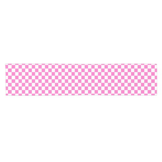 Classic visual pink checkerboard  korte tafelloper (Horizontaal)