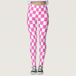 Classic visual pink checkerboard  leggings