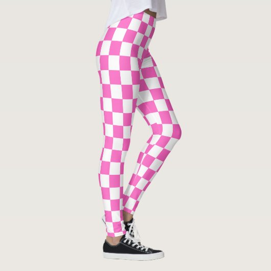 Classic visual pink checkerboard leggings (Rechts)