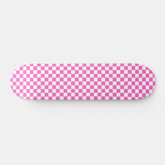 Classic visual pink checkerboard persoonlijk skateboard (Horizontaal)