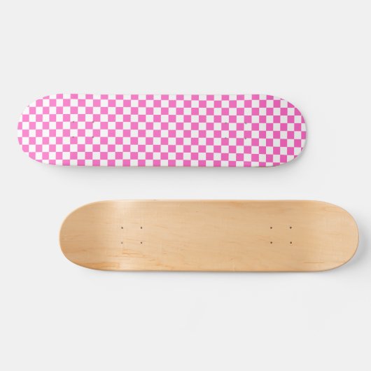 Classic visual pink checkerboard persoonlijk skateboard (Horizontaal)