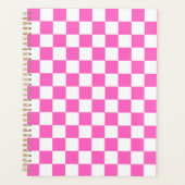 Classic visual pink checkerboard  planner (Voorkant)