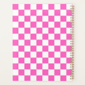 Classic visual pink checkerboard  planner (Achterkant)