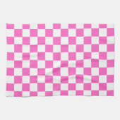 Classic visual pink checkerboard  theedoek (Horizontaal)