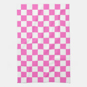 Classic visual pink checkerboard  theedoek (Verticaal)