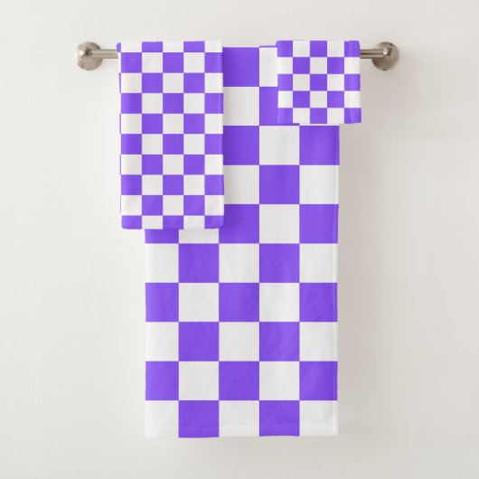 Classic visual purple checkerboard  bad handdoek (Insitu)
