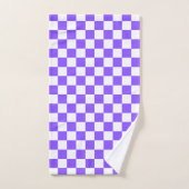 Classic visual purple checkerboard  bad handdoek (Handdoek)