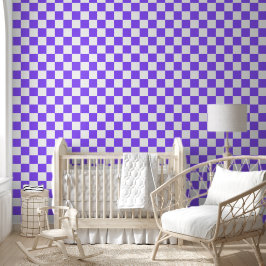 Classic visual purple checkerboard  behang