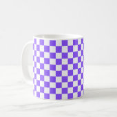 Classic visual purple checkerboard  koffiemok (Voorkant links)