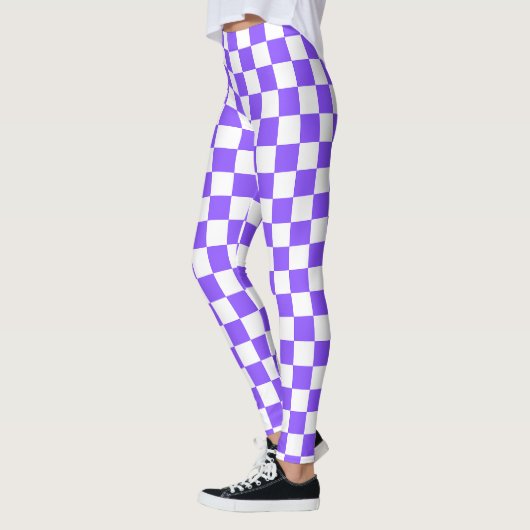 Classic visual purple checkerboard leggings (Links)