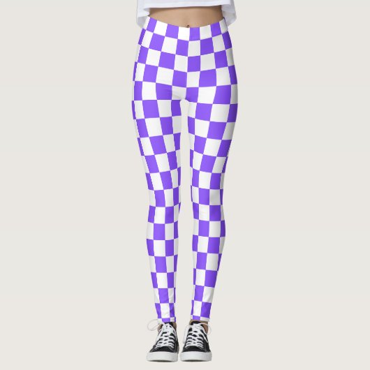 Classic visual purple checkerboard  leggings (Voorkant)