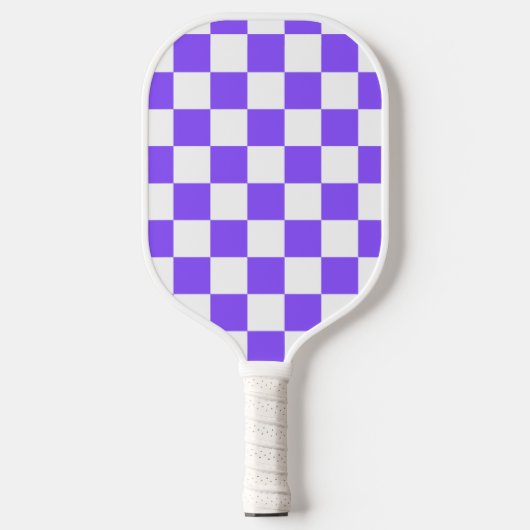 Classic visual purple checkerboard  pickleball paddle (Voorkant)
