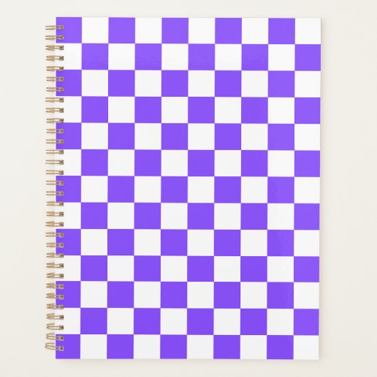 Classic visual purple checkerboard  planner (Voorkant)