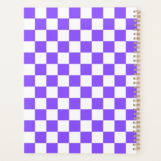 Classic visual purple checkerboard  planner (Achterkant)