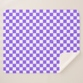 Classic visual purple checkerboard  sherpa deken (Voorkant (horizontaal))
