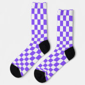 Classic visual purple checkerboard  sokken (Links)