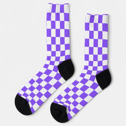 Classic visual purple checkerboard sokken (Links)