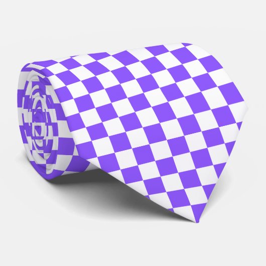 Classic visual purple checkerboard stropdas (Opgerold)