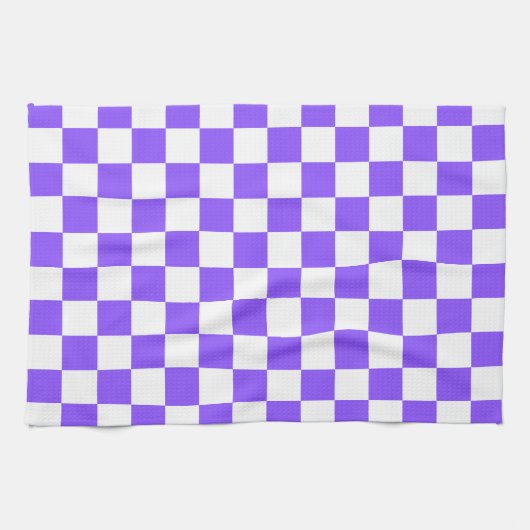 Classic visual purple checkerboard  theedoek (Horizontaal)