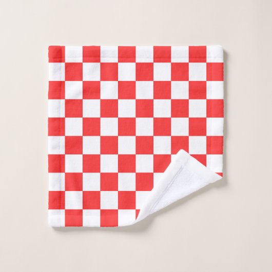 Classic visual red checkerboard  bad handdoek (Wasdoekje)