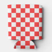 Classic visual red checkerboard  blikjeskoeler (Achterkant)