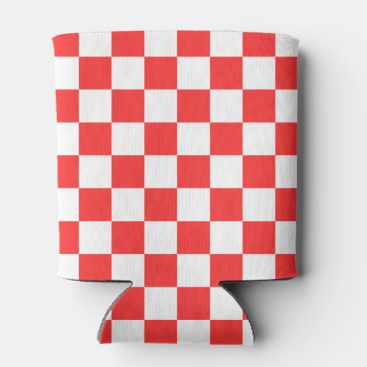 Classic visual red checkerboard  blikjeskoeler (Achterkant)